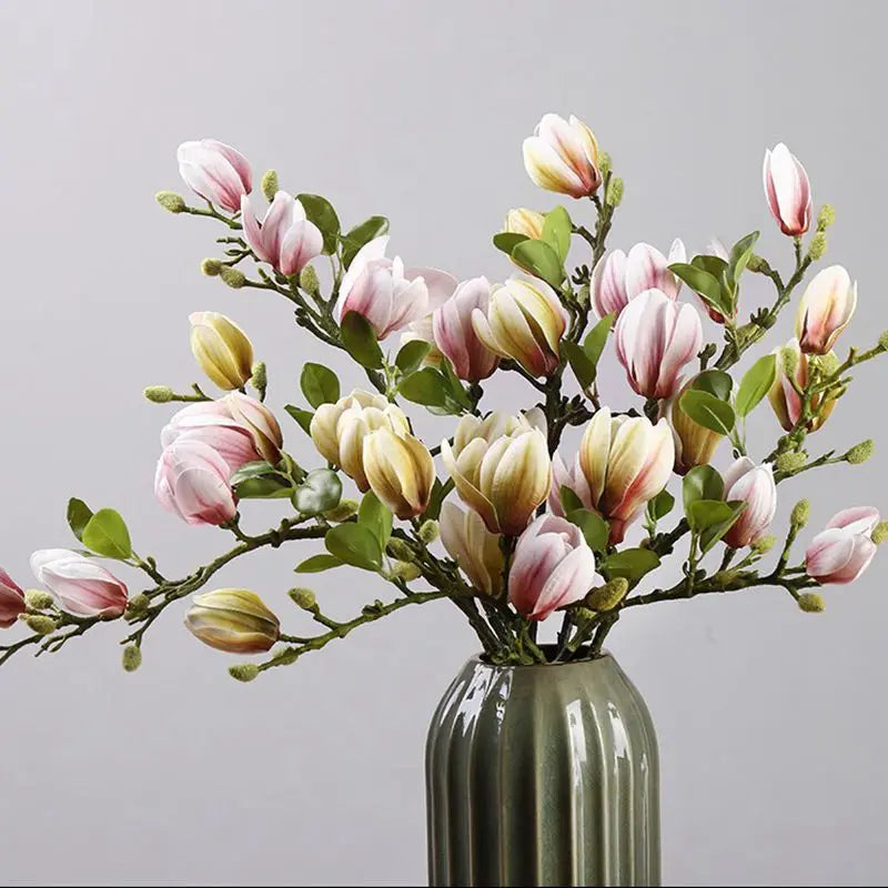 Artificial Silk Magnolia Flower – Realistic Floral Decor for Wedding Garden