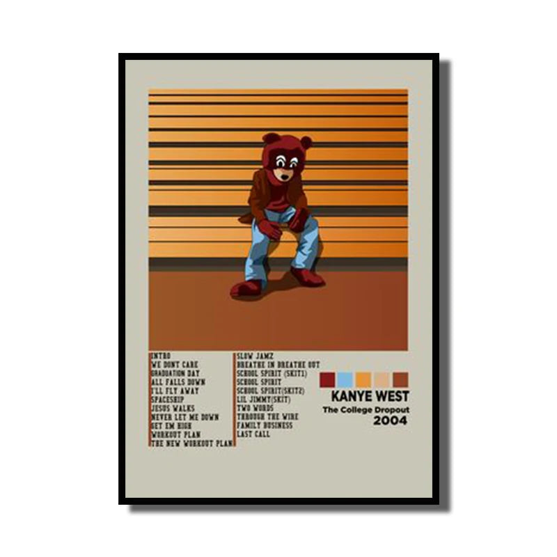 Kanye West Canvas Poster – HD Music Album Art for Home Wall Decor