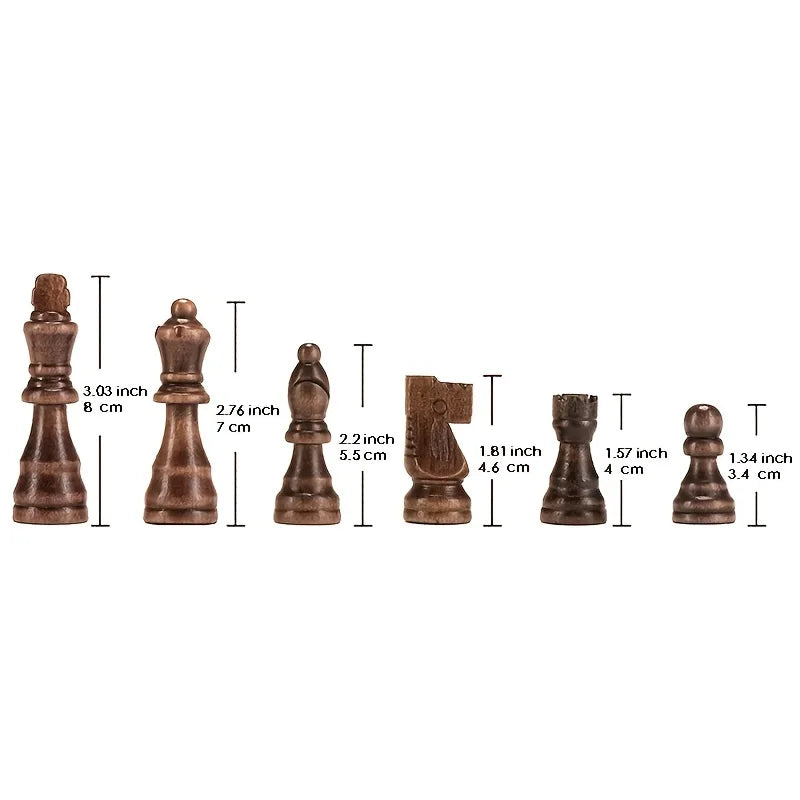Staunton Wooden Chess Pieces – 8cm King Standard Set for Tournament Play