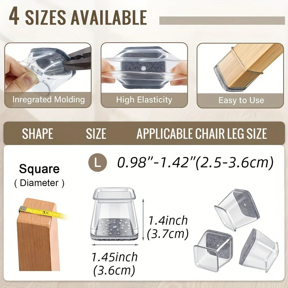 Silicone Chair Leg Floor Protectors – Scratch-Resistant Covers for Hardwood