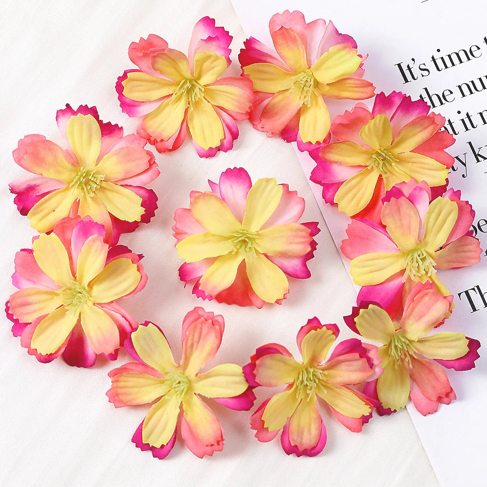Artificial Cherry Blossom Heads – Silk Floral Decor for Weddings and DIY