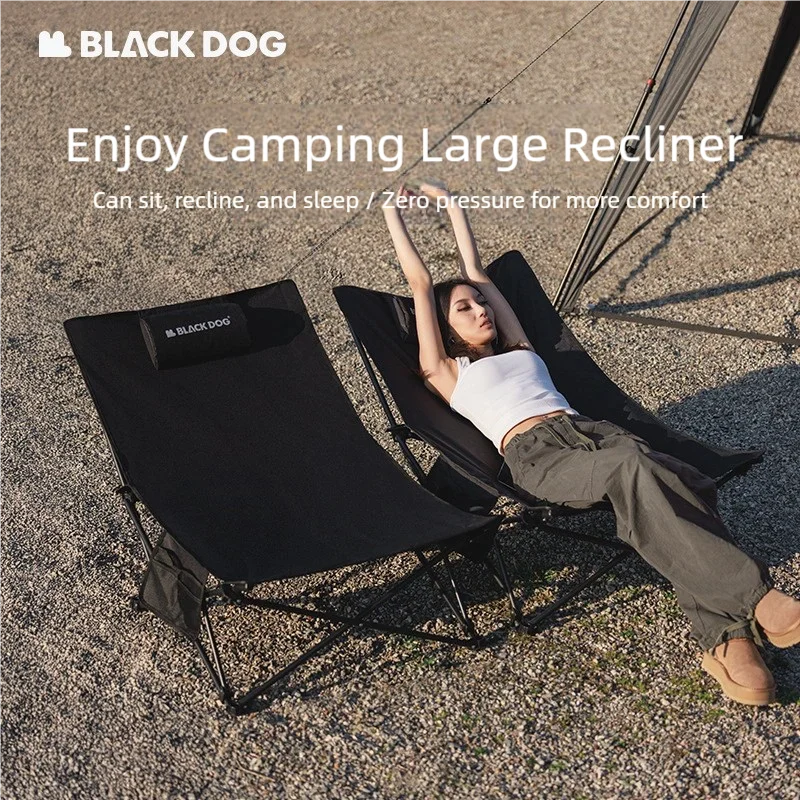 Foldable Camping Chair – Ergonomic Recliner with Pillow for Outdoor Leisure