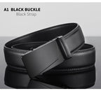 Mens Automatic Buckle Leather Belt – Luxury Business Accessory for Formal Wear