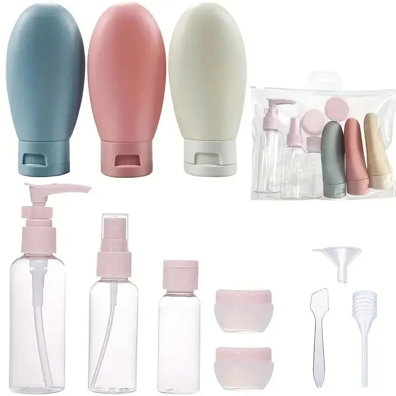 Silicone Travel Bottle Set – Refillable Leakproof Liquid Containers for Toiletries