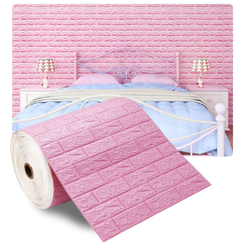 3D Foam Brick Wallpaper – Self-Adhesive Waterproof Wall Sticker for Home Decor