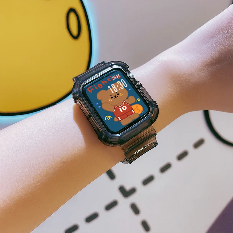 Transparent Silicone Band and Case – Protective Apple Watch Accessory