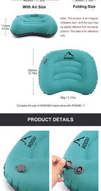 Portable Inflatable Camping Pillow – Compressible Air Cushion for Outdoors