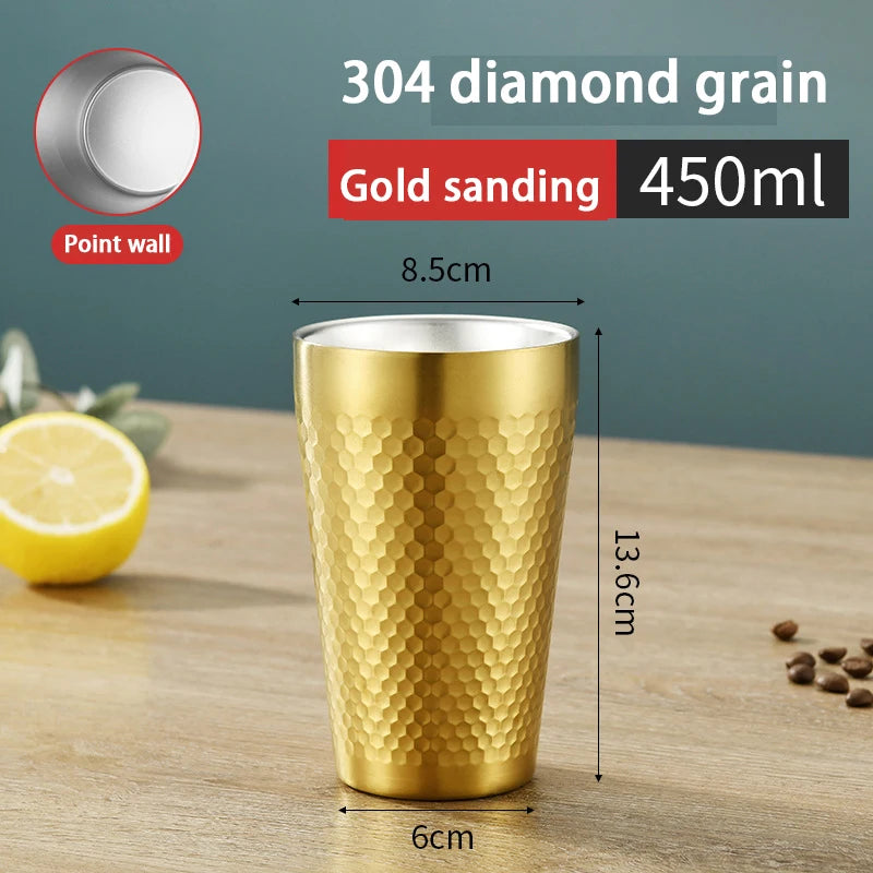 Stainless Steel Diamond Hammer Cup – Insulated Outdoor Camping Drinkware