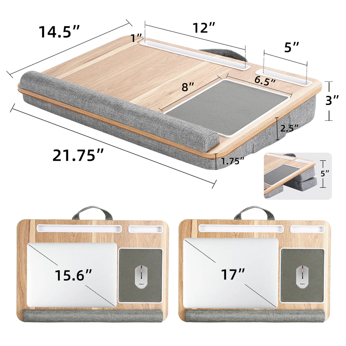 Portable Laptop Lap Desk – Soft Cushion Tray for Student Dormitory Study