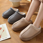 Fluffy Platform Slippers – Plush Warm Cotton Shoes for Winter Home Comfort