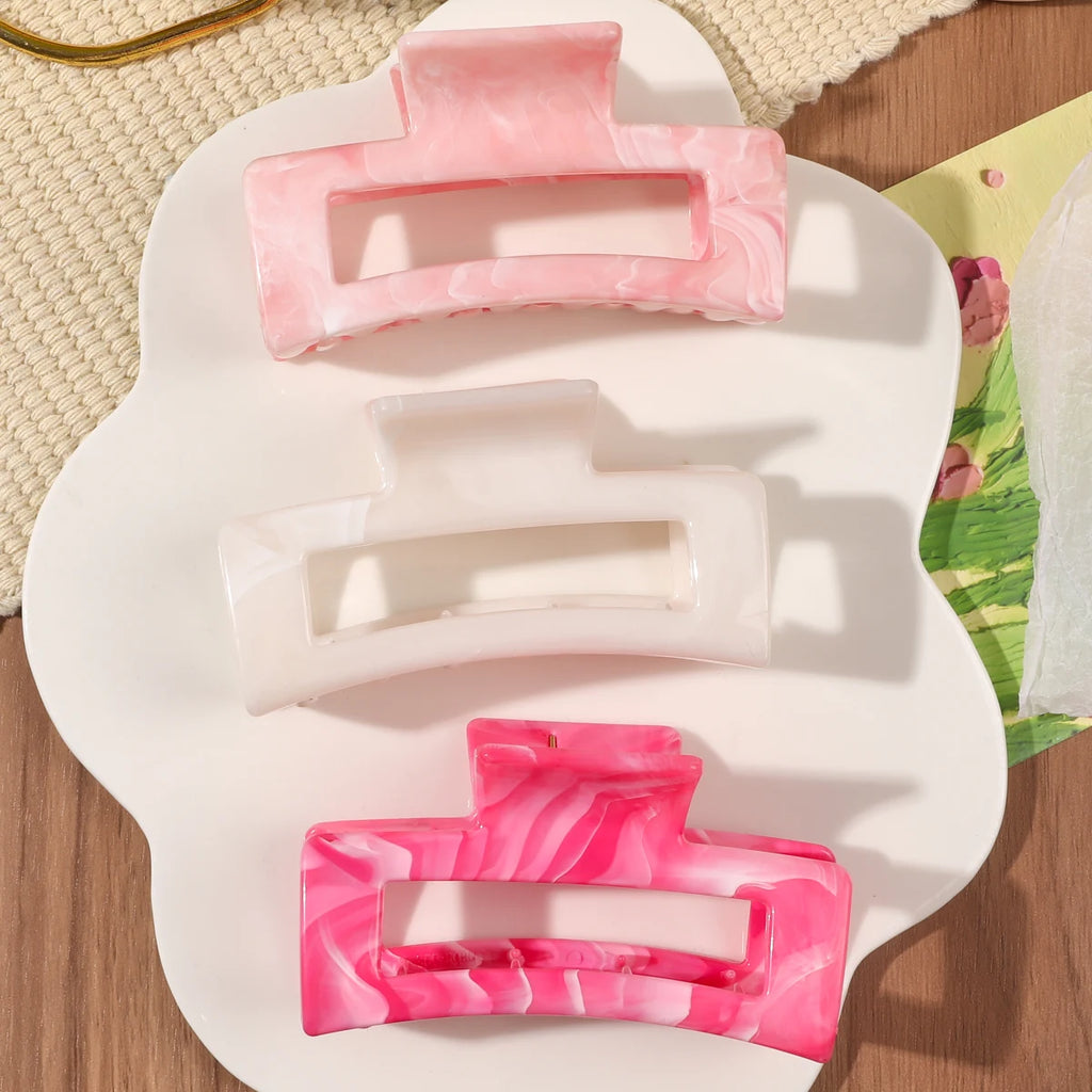 Matte Square Hair Claw Clips – Non-slip 3.4 inch Accessories for Thick Hair