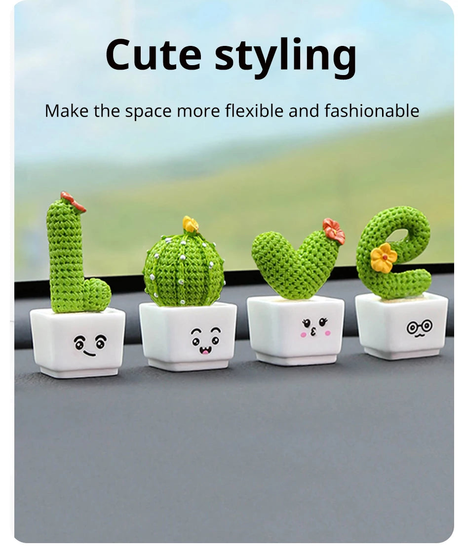 Mini Resin Succulent Cactus Plants – Decorative Ornaments for Home and Office