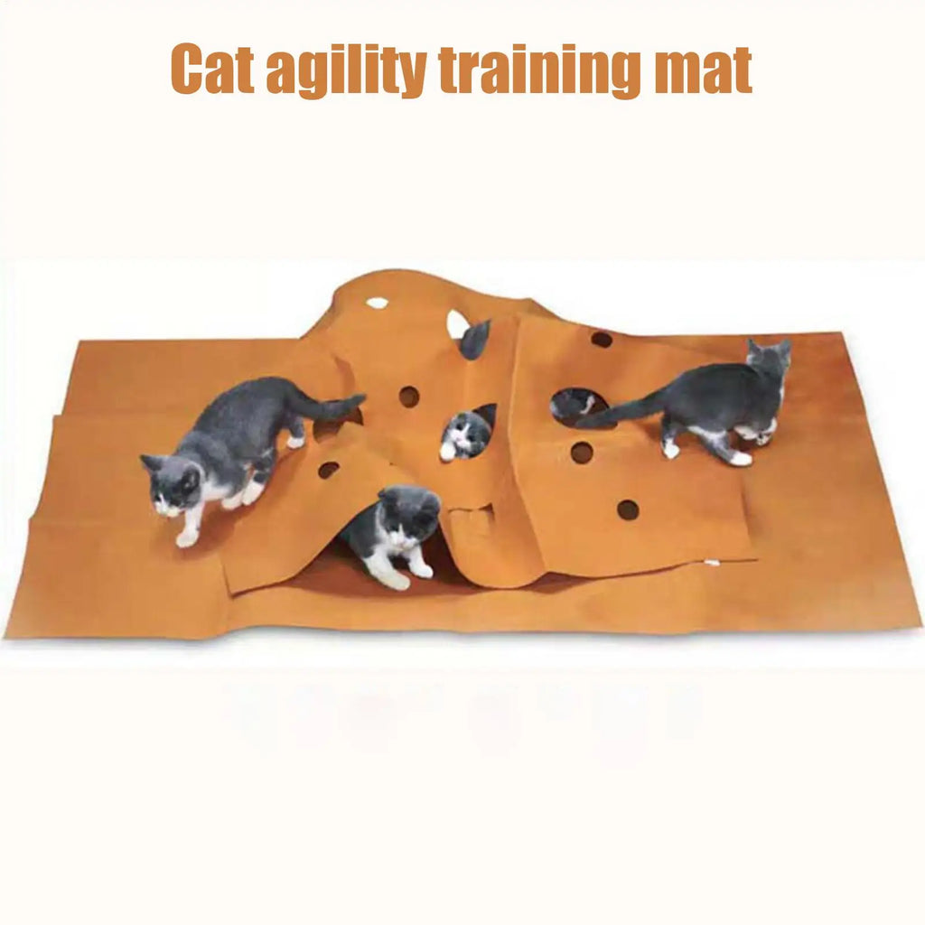 Interactive Cat Tunnel Mat – Foldable Enrichment Toy for Indoor Kitten Play