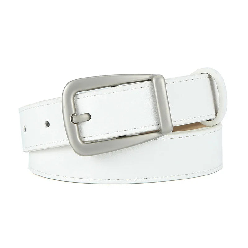 PU Leather Waist Belt – Metal Buckle Accessory for Women Jeans and Dresses