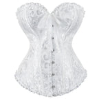 Victorian Jacquard Corset Top – Lace Up Gothic Bustier for Cosplay