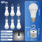 Rechargeable LED Emergency Bulb – Portable 7W Light for Camping and Home Power