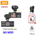 Triple Lens Dash Cam – 1080P Front and Rear Vehicle Recorder for Night Vision