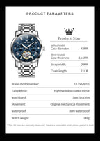 OLEVS Automatic Mechanical Watch – Skeleton Flywheel for Men's Business Wear