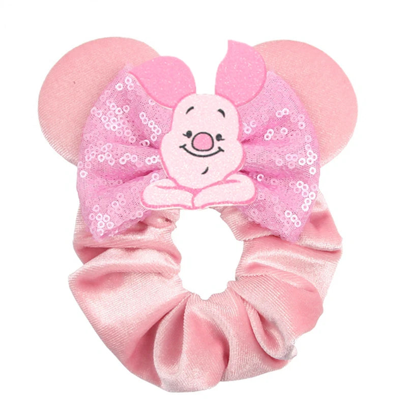 Velvet Sequin Mouse Ear Scrunchies – Elastic Hair Accessories for Kids Party