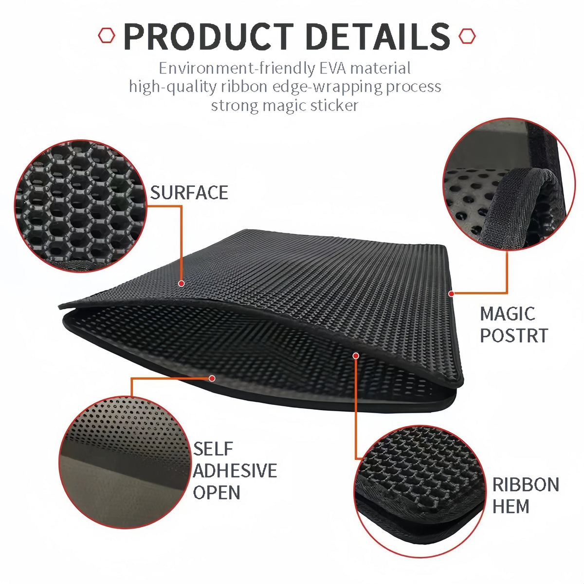 Large Waterproof EVA Cat Litter Mat – Double Layer Tray for Pet Hygiene