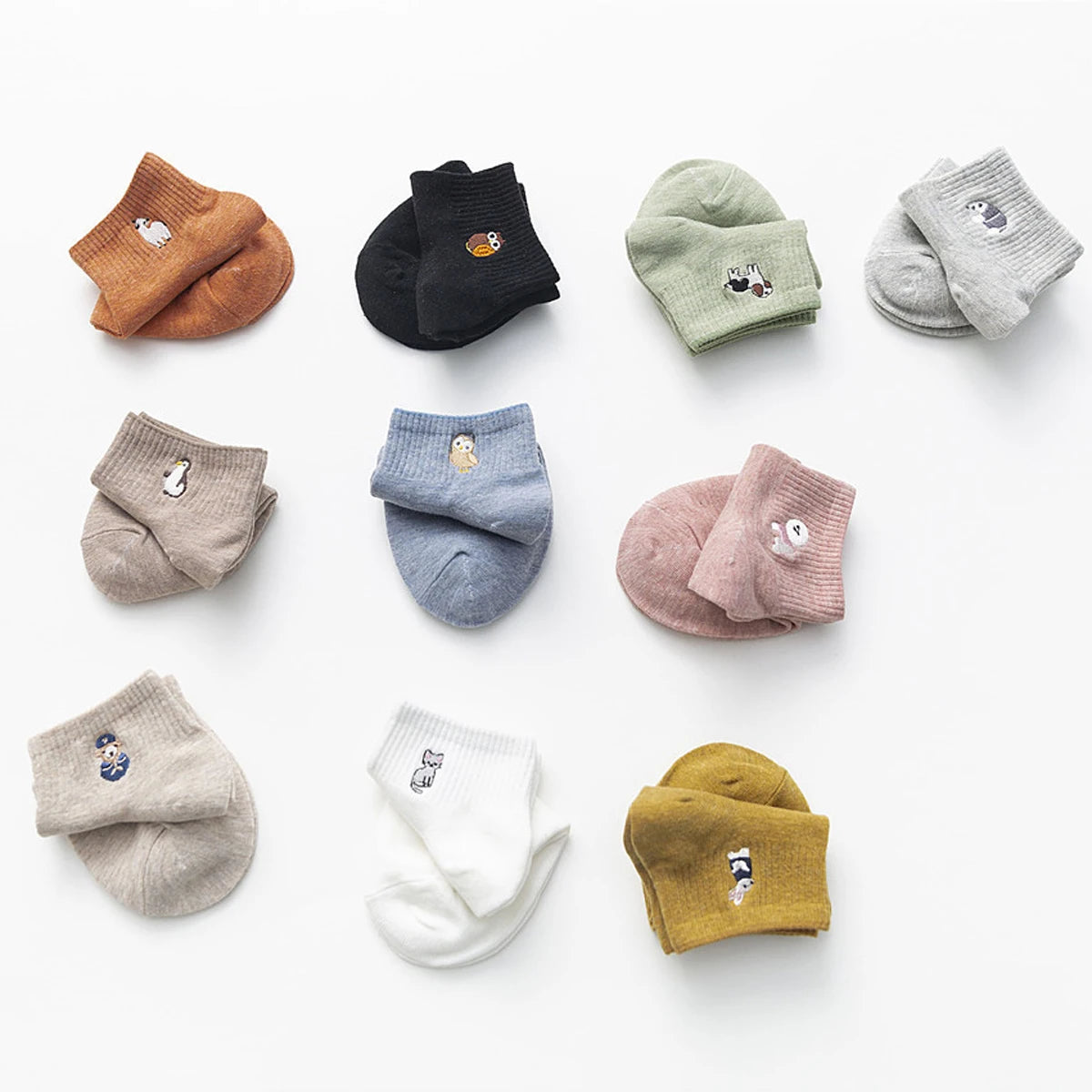 Embroidered Animal Cotton Socks – Kawaii Harajuku Style for Casual Wear
