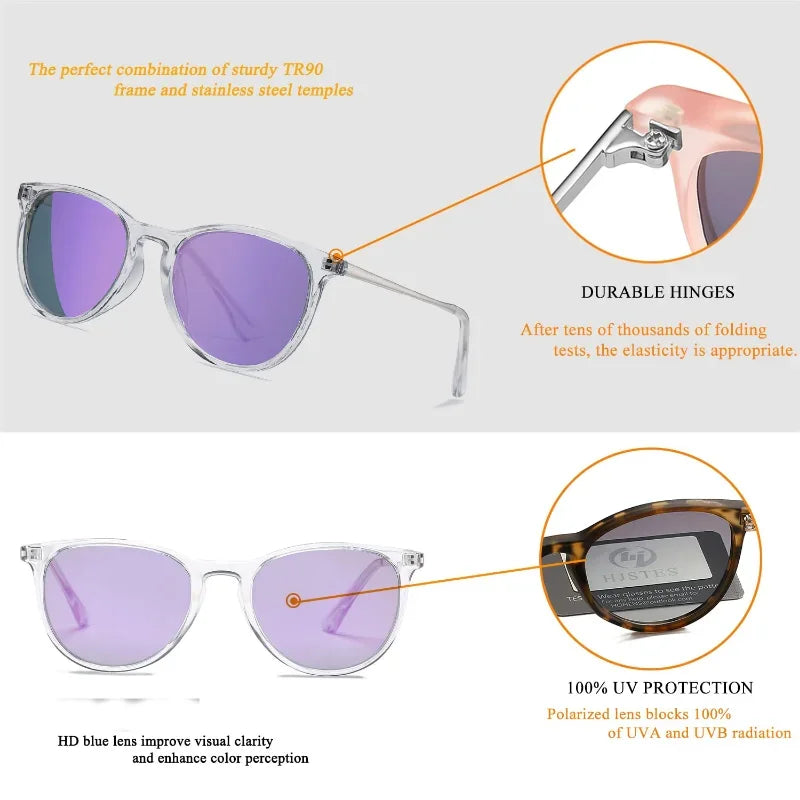 Vintage Round Kids Sunglasses – Polarized Metal UV400 Eyewear for Outdoor Play