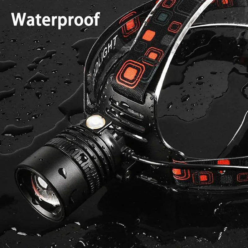 Rechargeable LED Headlamp – Aluminium High Lumen Light for Outdoor Camping