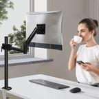 Adjustable Single Monitor Stand – 17 to 32 Inch Desktop Mount for PC Setup