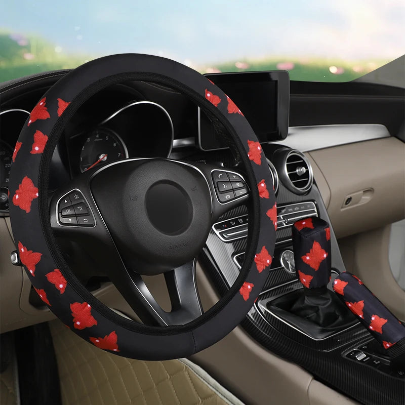 Butterfly Steering Wheel Cover Set – Car Interior Decor for Women