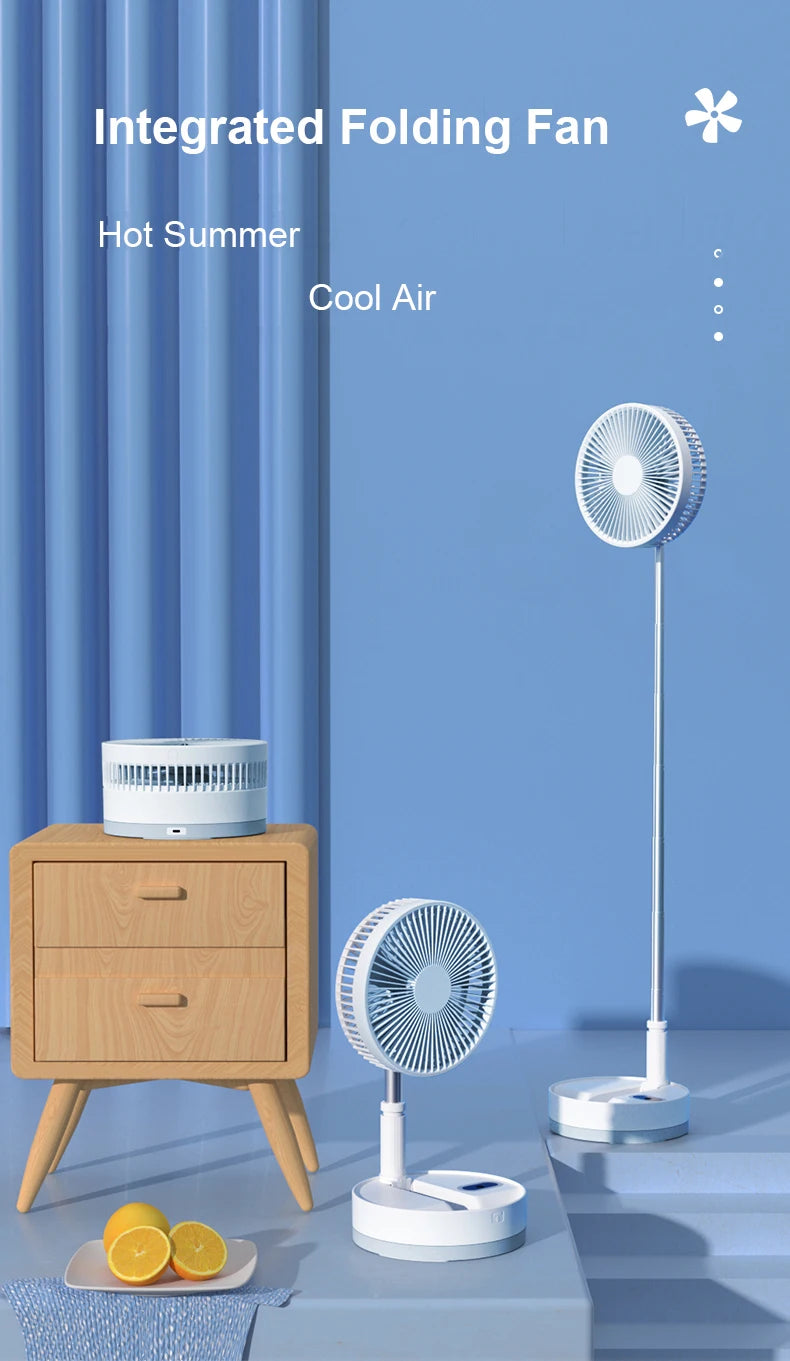 Folding Portable Desk Fan – 10800mAh Rechargeable Air Cooler for Camping