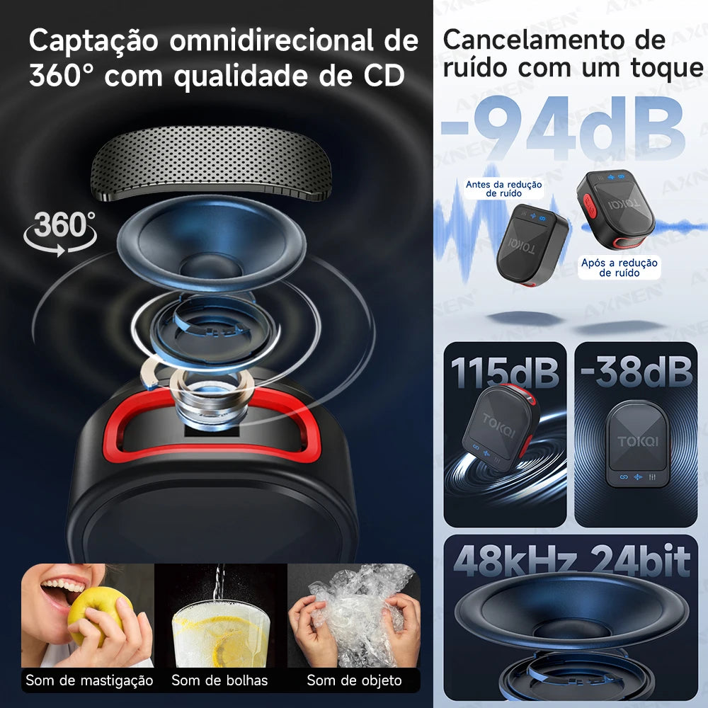 Wireless Lavalier Microphone – ENC Noise Cancelling for iPhone and Android