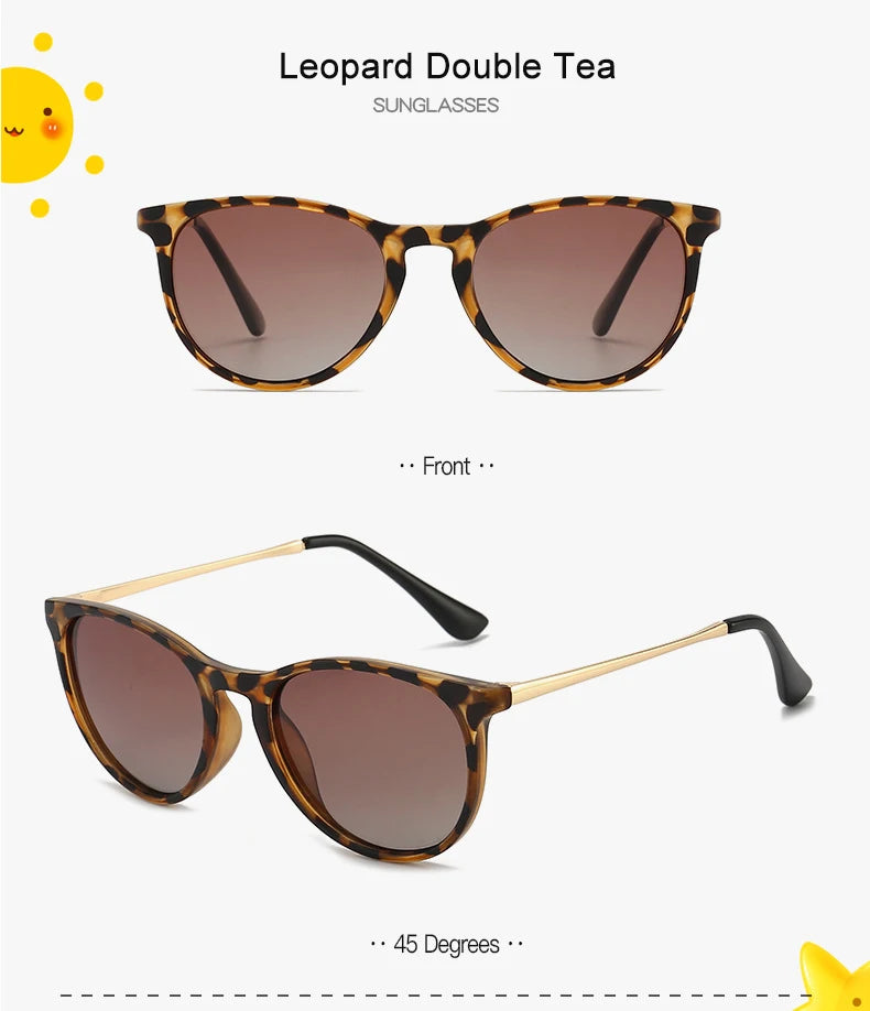 Vintage Round Kids Sunglasses – Polarized Metal UV400 Eyewear for Outdoor Play