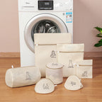 Embroidered Mesh Laundry Bag – Thickened Washable Organizer for Dirty Clothes