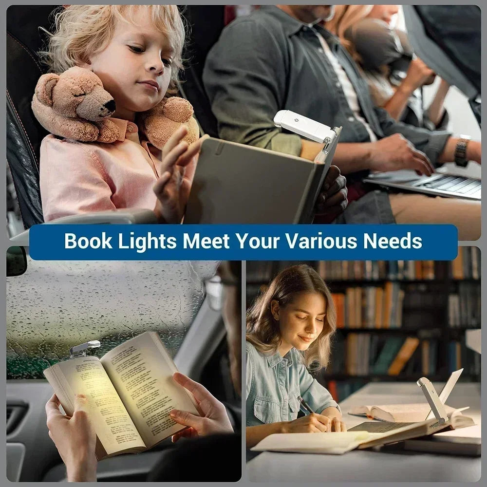Rechargeable LED Book Light – Portable Clip Reading Lamp for Travel