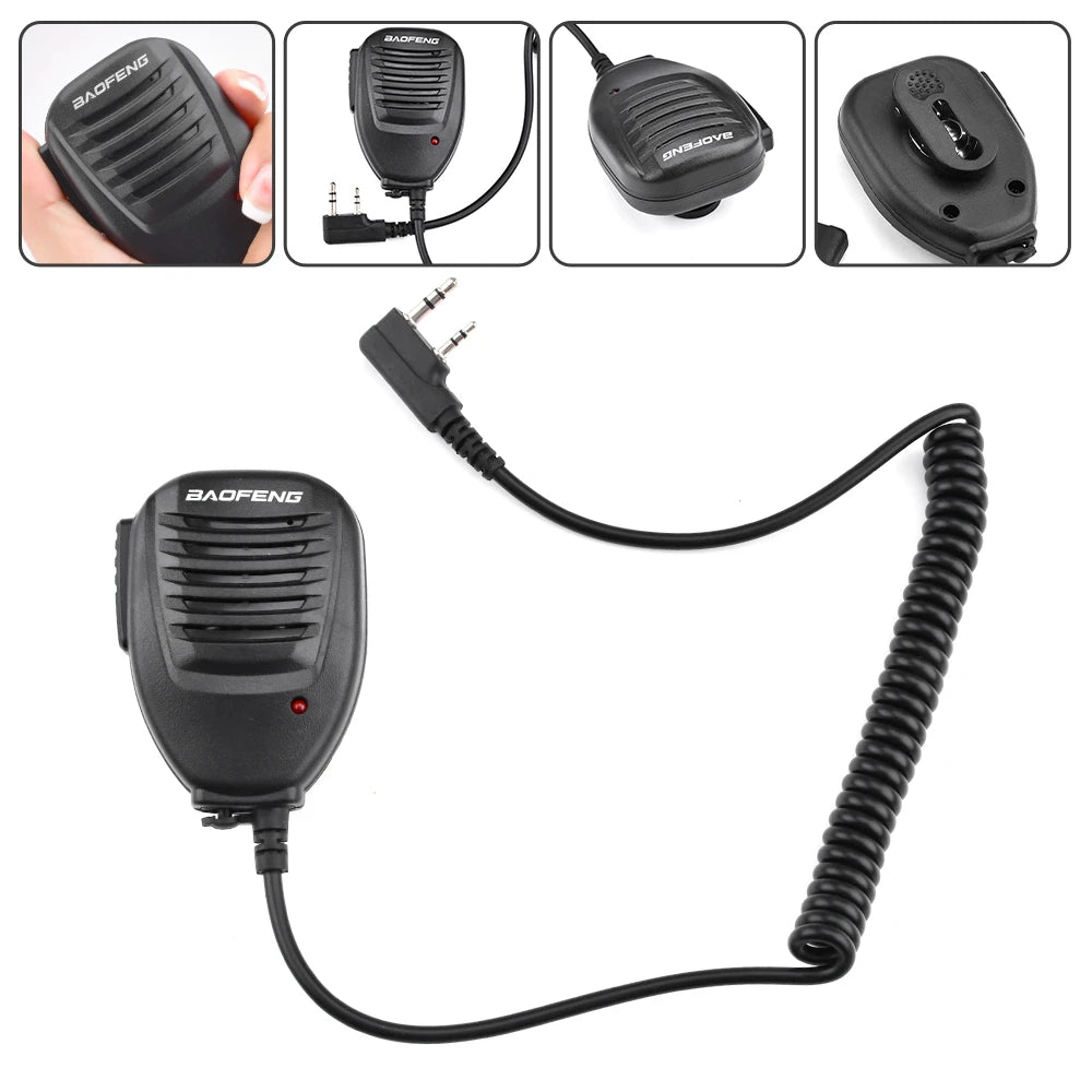 Dual PTT Walkie Talkie Microphone – Handheld Radio Accessory for Ham Radio
