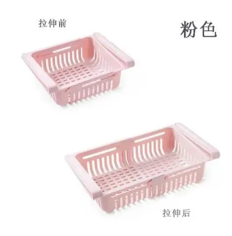 Retractable Refrigerator Storage Basket – Adjustable Kitchen Drawer for Organization