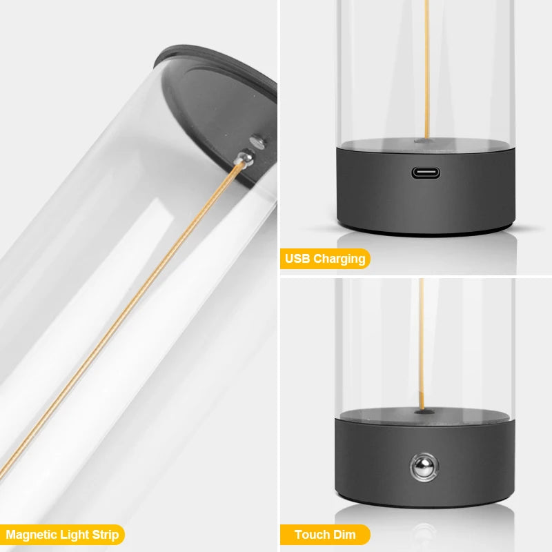 Magnetic LED Desk Lamp – Cordless Touch Control for Bedroom Nightstand