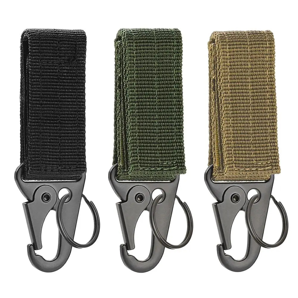 Molle Nylon Tactical Belt Clip – Carabiner Keychain for Outdoor Camping