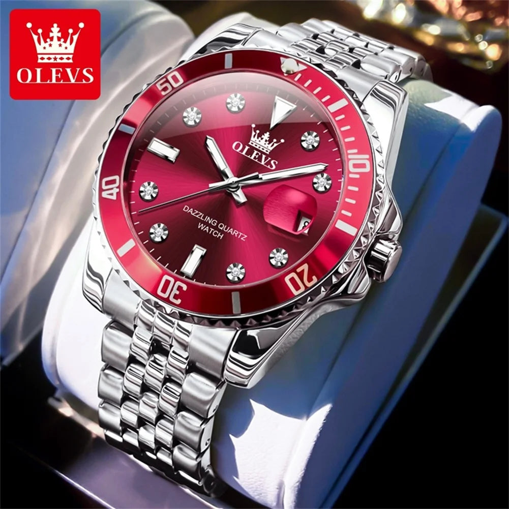 Stainless Steel Quartz Watch – Luminous Calendar Wristwatch for Business Men