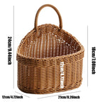 Wall Mounted Rattan Basket – Decorative Plastic Storage for Kitchen Home