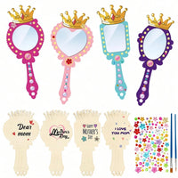 Wooden Hand Mirror Crafts – DIY Paintable Decor for Kids Art Activities