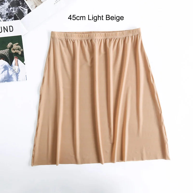 Ice Silk Half Slip – Plus Size Anti-Chafing Underskirt for Summer Dresses