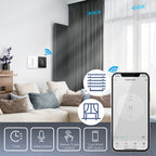 WiFi Smart Glass Curtain Switch – Touch Control for Roller Blind Automation