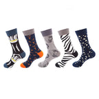 Colorful Cotton Crew Socks – Novelty Patterned Dress Wear for Men