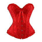 Victorian Jacquard Corset Top – Lace Up Gothic Bustier for Cosplay