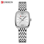 Gold Stainless Steel Quartz Watch – Elegant Square Dial for Business Fashion