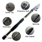 Telescopic Carbon Fishing Rod – Ultralight Spinning Pole for Outdoor Angling