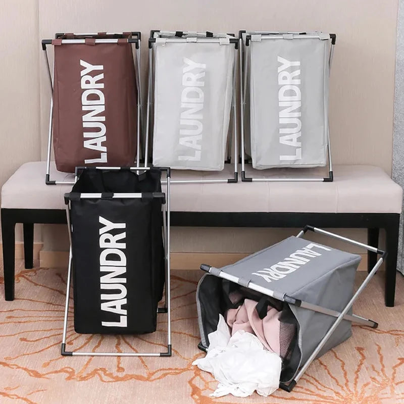 Large Foldable Laundry Basket – Waterproof Grid Organizer for Clothes and Toys