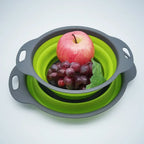 Collapsible Silicone Colander – Foldable Strainer for Kitchen Food Washing