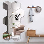 Hexagon Acrylic 3D Mirror Wall Stickers – Self-Adhesive Decor for Home
